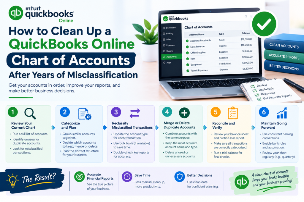 clean up a QuickBooks Online chart of accounts