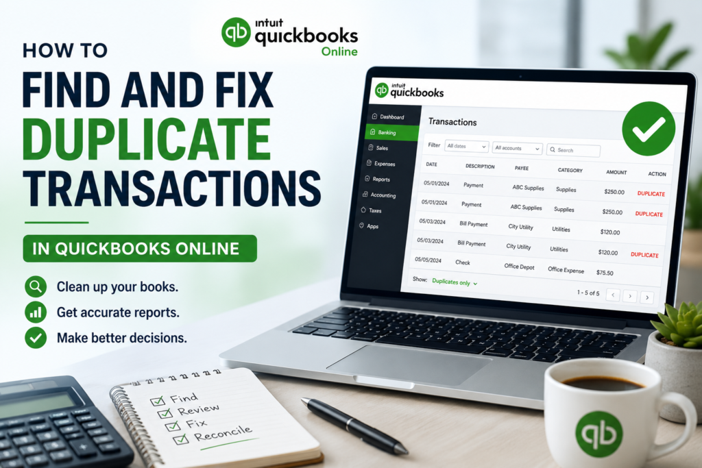duplicate transactions in QuickBooks Online