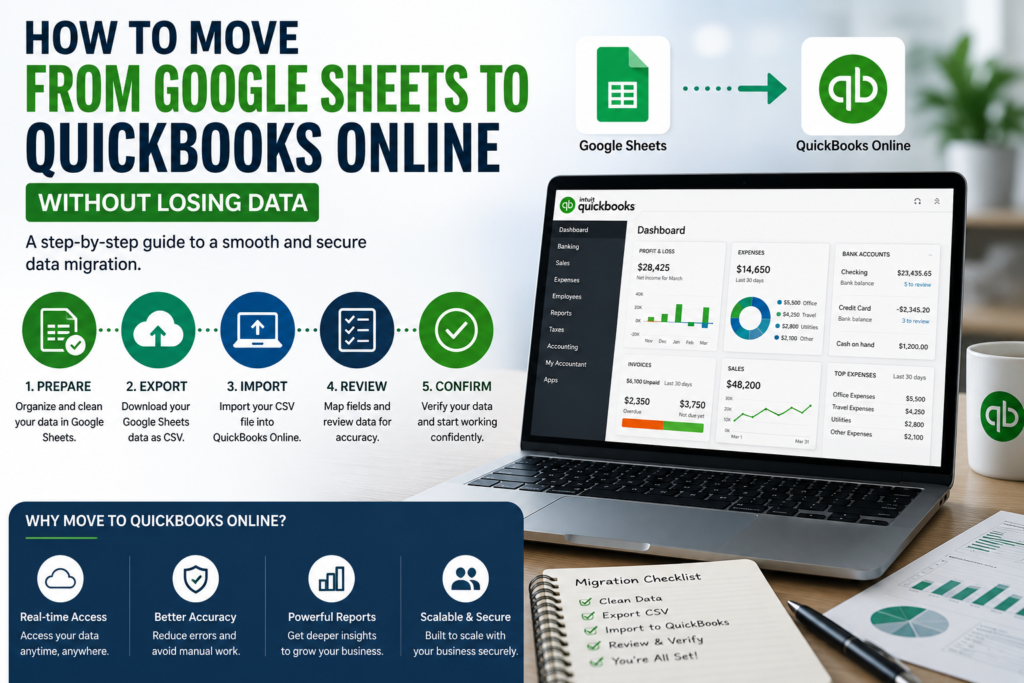 move from Google Sheets to QuickBooks Online