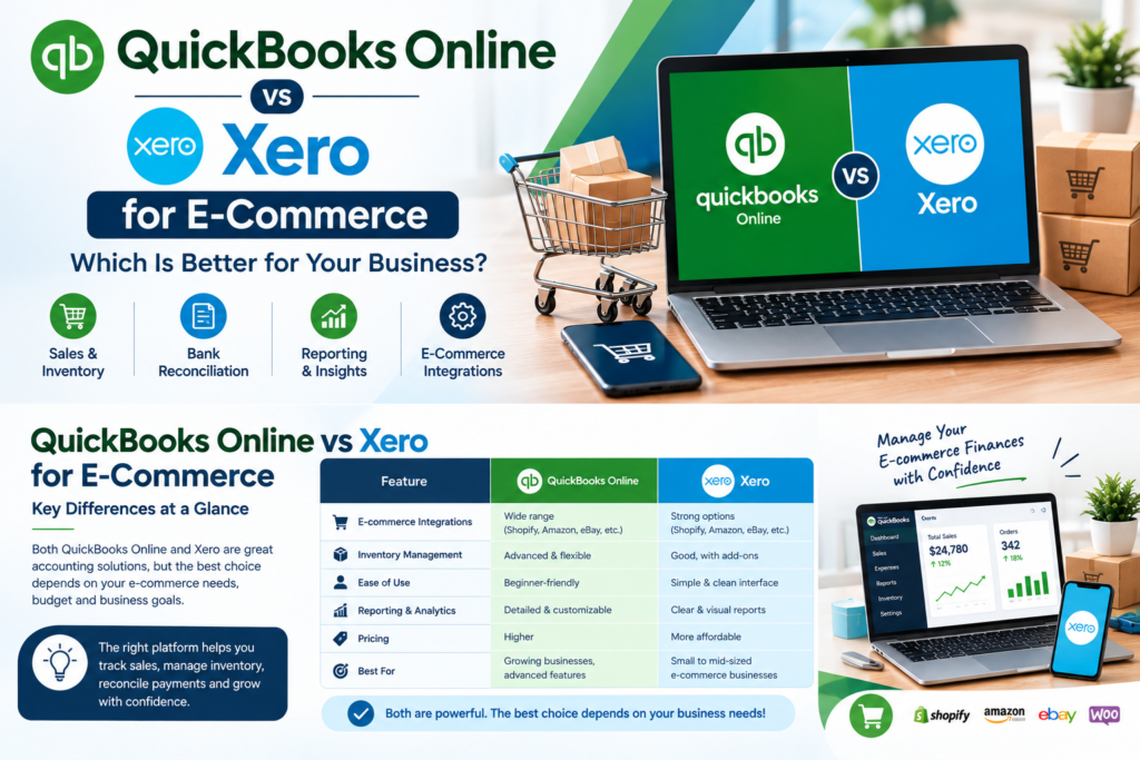 QuickBooks Online vs Xero for e-commerce