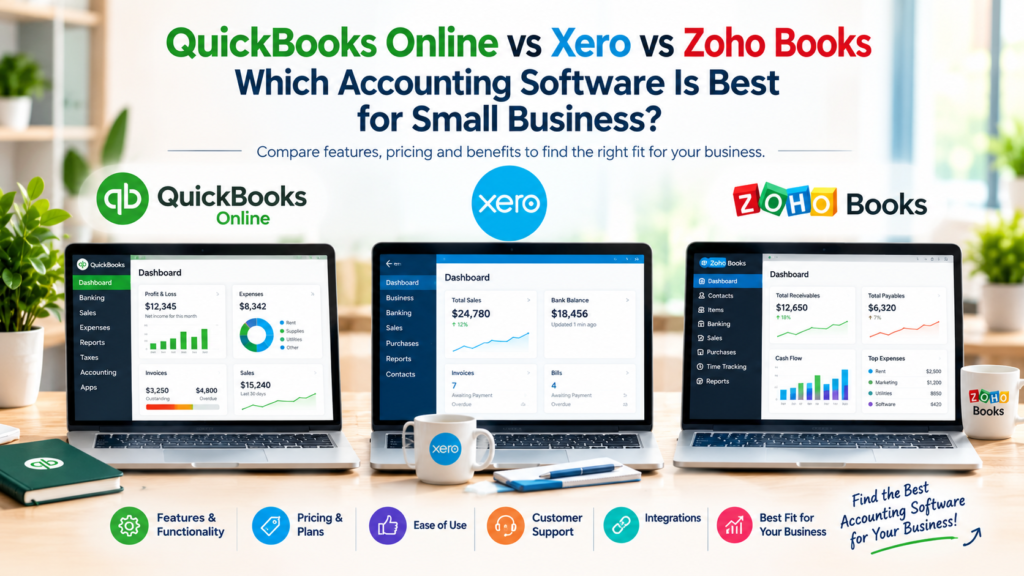 QuickBooks Online vs Xero vs Zoho Books